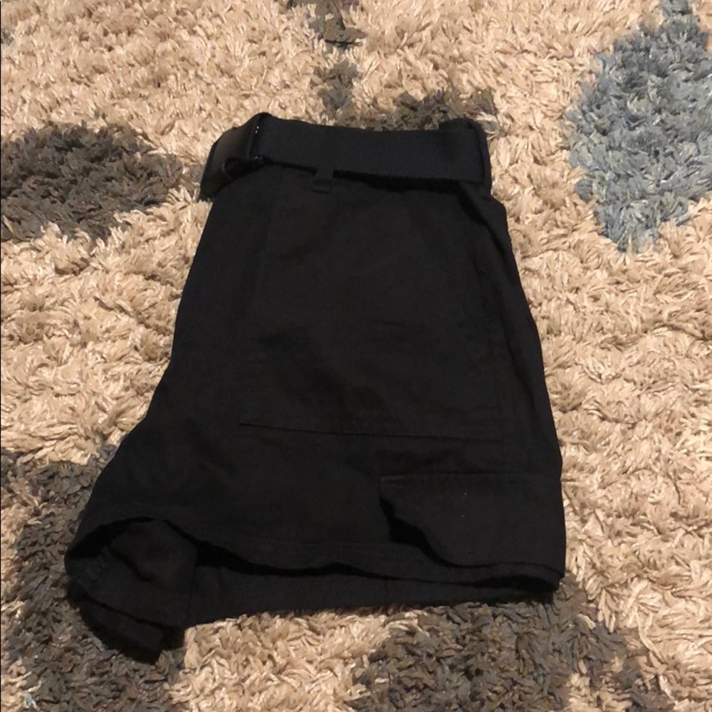 Black cargo shorts